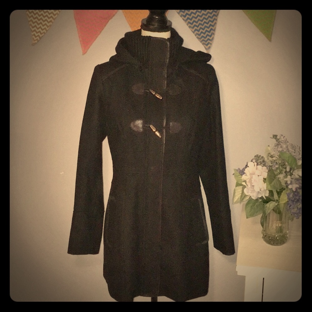 Guess wool coat with hood